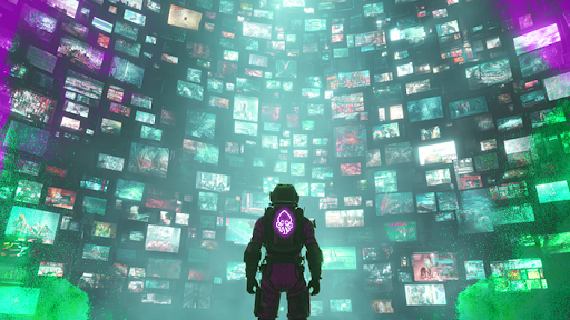 Digital marketer standing before a vast wall of social media content representing the scale of the modern paid social advertising market